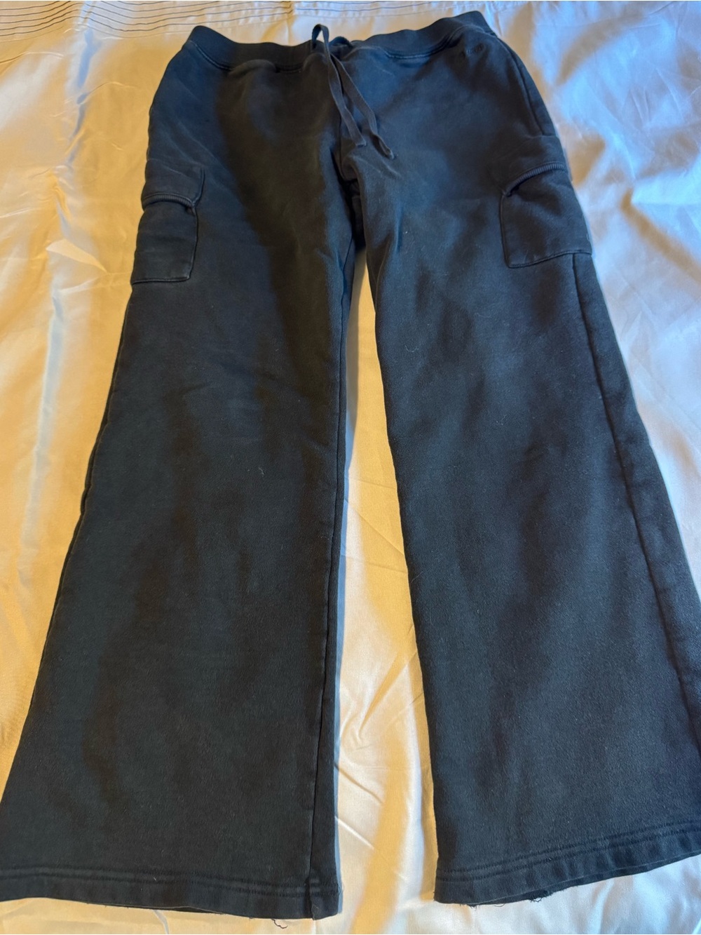 Retro girls Black Cargo Sweatpants with Drawstring Waist